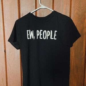 Black Graphic Tee - Ew, People